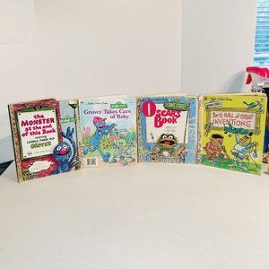 Vtg 1970's Sesame Street Little Golden Book ~set of 4